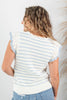 Sweetheart Stripes Flutter Sleeve Striped Knit Top