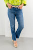 Leading Lady Comfort Stretch Frayed Hem Kick Flare Jeans