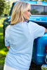 Baby Blue Varsity USA Cotton Graphic T-shirt