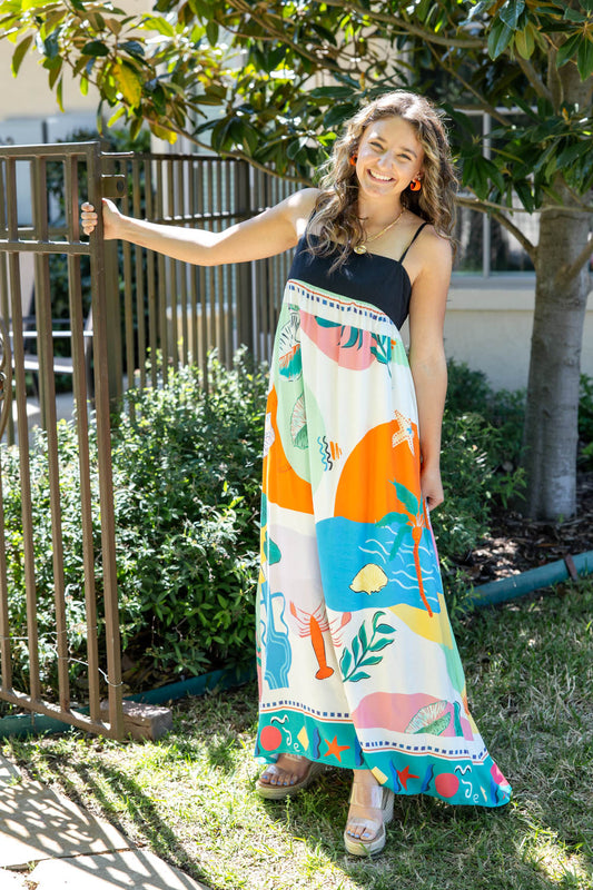 Pattern Play Floral Print Maxi Dress