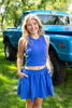 Girly Charm Solid Color Sleeveless Cotton Matching Set