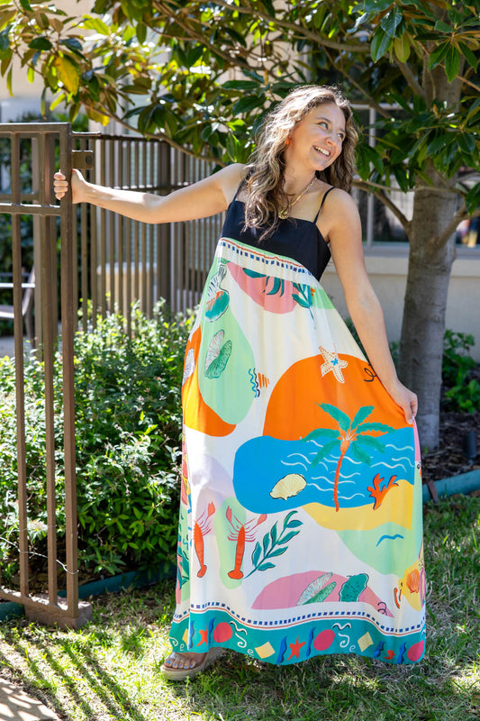 Pattern Play Floral Print Maxi Dress