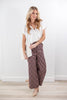 Grid Goals Diamond Plaid Straight Leg Ankle Pants