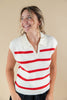 Balanced in Beauty Striped V-Neck Collar Sleeveless Top