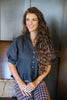 Effortlessly Chic Cotton Button Up Ruffle Peplum Hem Blouse