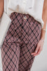 Grid Goals Diamond Plaid Straight Leg Ankle Pants