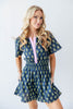Garden Stroll Contrast Trim Floral Cotton Romper