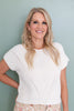Easy Living Short Sleeve V-Shaped Knit Sweater