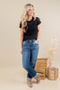 Textured Trends Sheer Floral Lace Short Sleeve Top