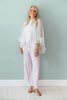 Dreaming in Ruffles Ruffle Trim Tie-Neck Sheer Blouse