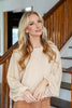Harvest Glow Boat Neck Balloon Sleeve Knit Top