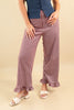 Ruffle Trouble Gingham Print Straight Leg Pants