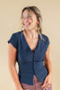 Delicate Detail Lace Trimmed V-Neck Blouse