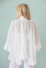 Dreaming in Ruffles Ruffle Trim Tie-Neck Sheer Blouse