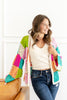 Gran's Girl Patchwork Knit Cardigan Sweater