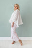 Dreaming in Ruffles Ruffle Trim Tie-Neck Sheer Blouse