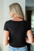 Off Balance Black Asymmetrical Short Sleeve Top
