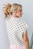 Cozy Confetti Tan Polka Dot Mock Neck Sweater