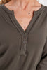 City Girl Chic Fleece Brushed Henley Top
