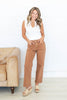 Cafe Kissed Patch Pocket Cropped Jeans