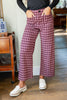 Check It Plaid Patch Pocket Wide Leg Pants