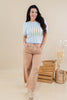Sophisticated Soul Vertical Striped Puff Sleeve Top