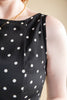 True Beauty A-Line Polka Dot Drop Waist Midi Dress