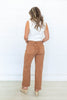Cafe Kissed Patch Pocket Cropped Jeans