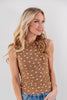 Trend Setting Boat Neck Polka Dot Fitted Sleeveless Top