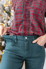 Spruce Things Up Mid Rise Coated Straight Leg Jeans