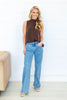 Clean Slate Vertical Seam Detail Wide Leg Jeans