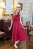Cool Romance Empire Waist Pleated A-Line Sleeveless Midi Dress
