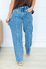 Clean Slate Vertical Seam Detail Wide Leg Jeans