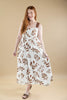 Island Petals Botanical Print A-Line Maxi Dress