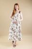Island Petals Botanical Print A-Line Maxi Dress