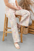 Pastel Patchwork Print Floral Wide Leg Jeans