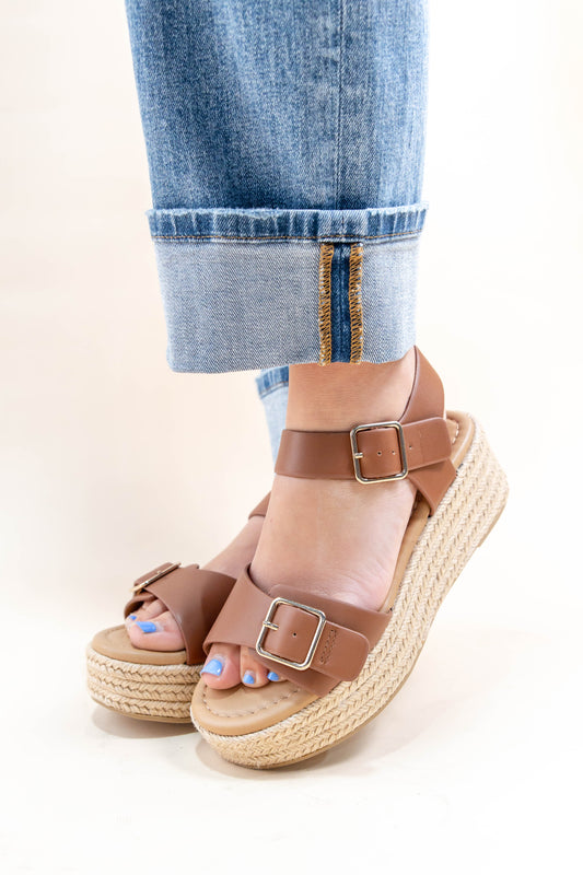 Sunshine Strut Espadrille Platform Adjustable Buckle Sandals