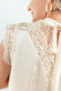 Love in Lace Satin & Lace Peplum A-Line Blouse