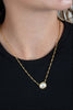 Divine Drop Oval Faux Pearl Pendant Necklace