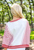 USA Sunshine Red & White Striped Varsity Pullover