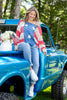 Born to Shine American Flag Open Knit Crochet Top