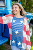Born to Shine American Flag Open Knit Crochet Top