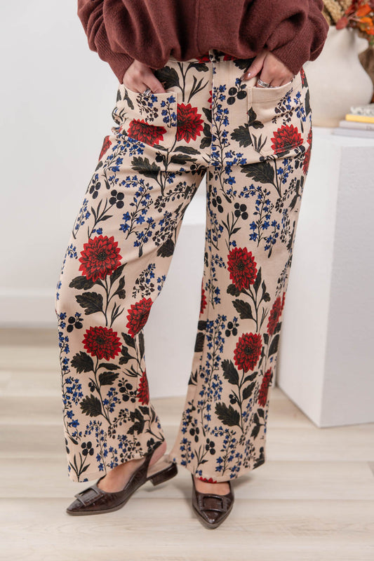 Sweet Stems Floral Wide Leg Jeans