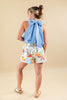 Market Day Fruit Print Relaxed Fit Cotton Jean Shorts