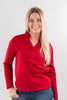 Sweet Desire Ruffled V-Neck Long Sleeve Cotton Blend Top