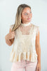Love in Lace Satin & Lace Peplum A-Line Blouse