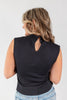Quiet Luxe Mock Neck Ruched Sleeveless Top