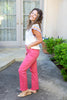 Bright Ideas Straight Leg Coral Red Jeans