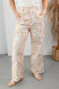 Pastel Patchwork Print Floral Wide Leg Jeans