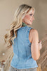 Blue Jean Baby Button Down Sleeveless Denim Vest